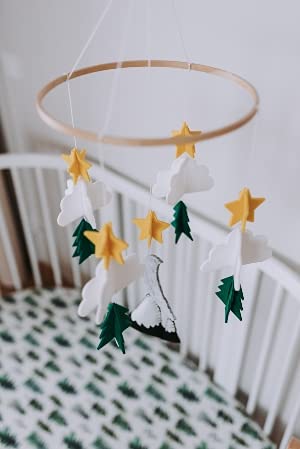 Sorrel + Fern Starry Woodland Night Mobile w/ Garland - Nursery Decoration for Boys & Girls