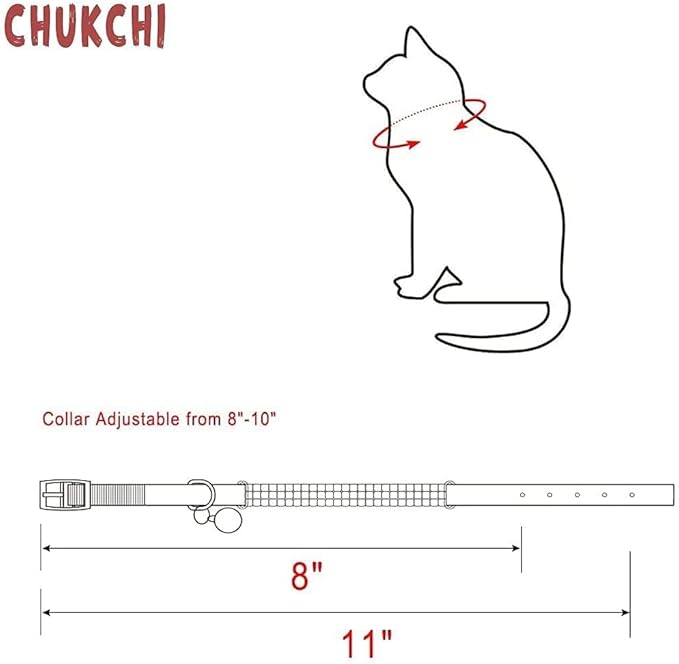 CHUKCHI Soft Velvet Safe Cat Adjustable Collar Bling Diamante - Image 4