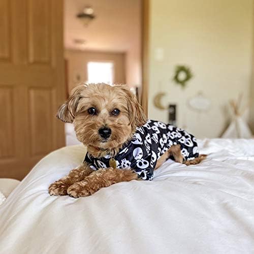 CuteBone Dog Halloween Pajamas Puppy Onesies Small Dogs Soft Pjs Coat Cat Apparel Comfy Pet Christmas Clothes Outfit Doggie Bodysuit P11XS