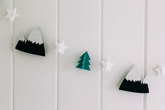 Sorrel + Fern Baby Crib Mobile (Starry Woodland Night w/Garland, Mint) - Nursery Decoration Crib Mobile and Baby Shower for Boys & Girls