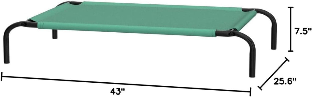 Amazon Basics Cooling Breathable Elevated Dog Bed with Metal Frame for Medium Dogs, 43 x 26 x 7.5 Inch, Green