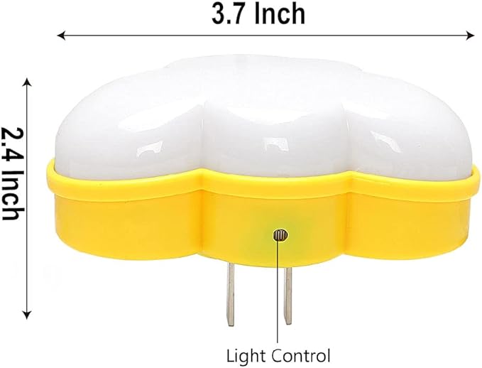 AUSAYE 4Pack LED Sensor Night Lights Plug Into Wall Lamp Cloud Night Light Cute Night Light for Adults Kids Bedroom,Bathroom,Toilet, Stairs, Kitchen,Hallway Corridor Yellow Base