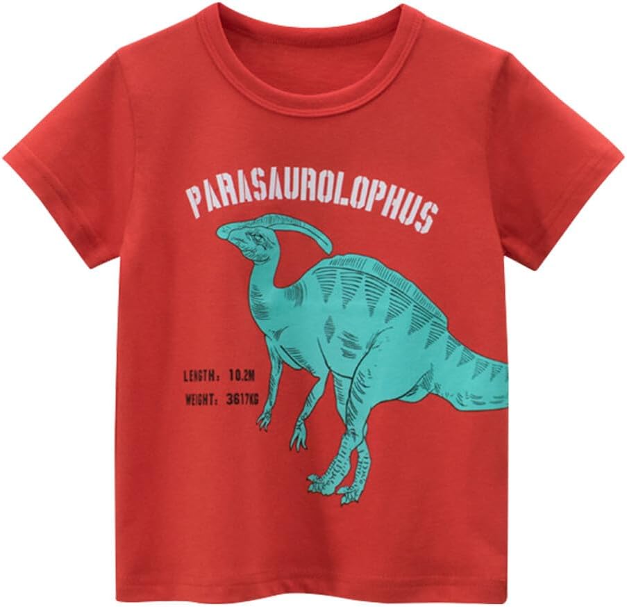 Boys' 4-Pack Excavator Short Sleeve Crewneck T-Shirts Top Tee Size 2-7 Years Toddler Boys' Value Pack Cotton T-Shirt