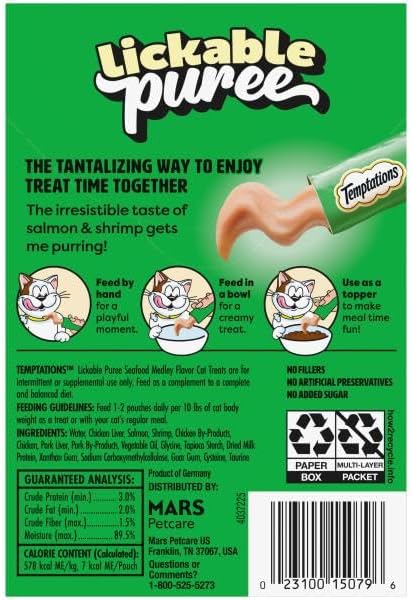 Temptations Creamy Puree Squeezable Lickable Cat Treats, Wet Cat Treats - Image 3