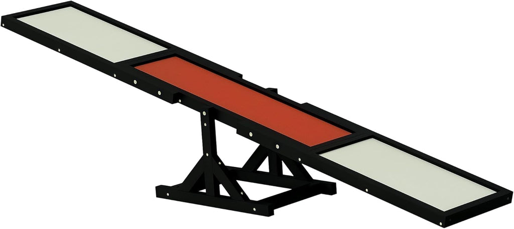 PawHut Wooden Dog Agility Seesaw for Training and Exercise, Platform Equipment Run Game Toy, Weather Resistant Pet Supplies, 71" L x 12" W x 12" H, Black