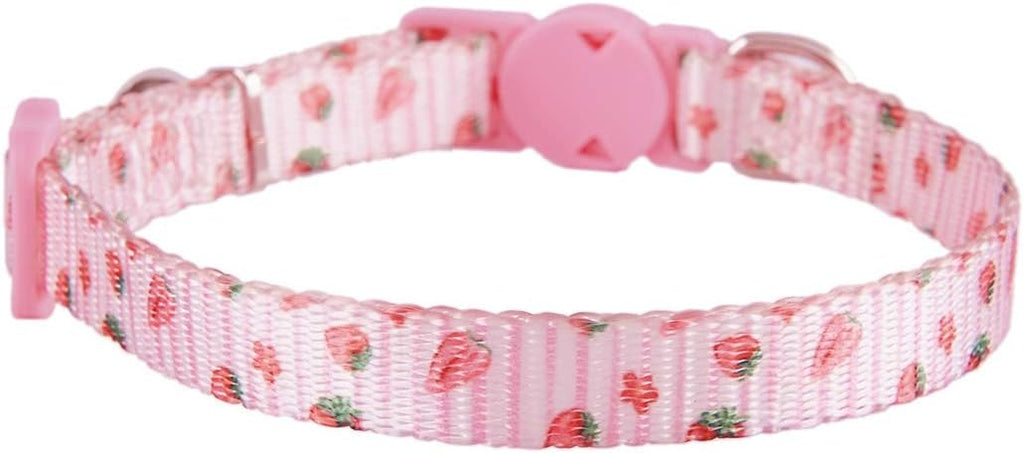 2 Pack Floral Cat Collars Breakaway Kitten Collar with Bell Adjustable Cute Kitty Collar for Female Cats Pink Purple