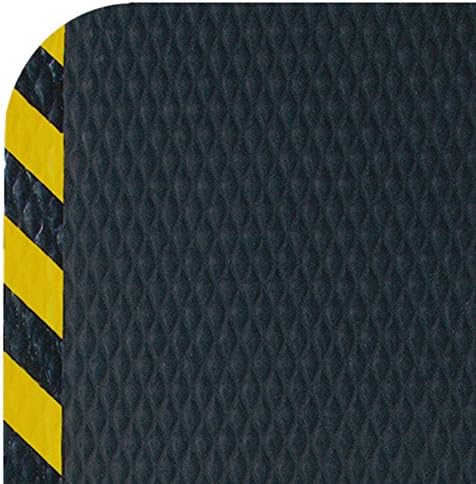 American Floor Mats Hog Heaven Premium 7/8" Black & Yellow Border 5' x 4' Nitrile Backed Anti-Fatigue Comfort Mat