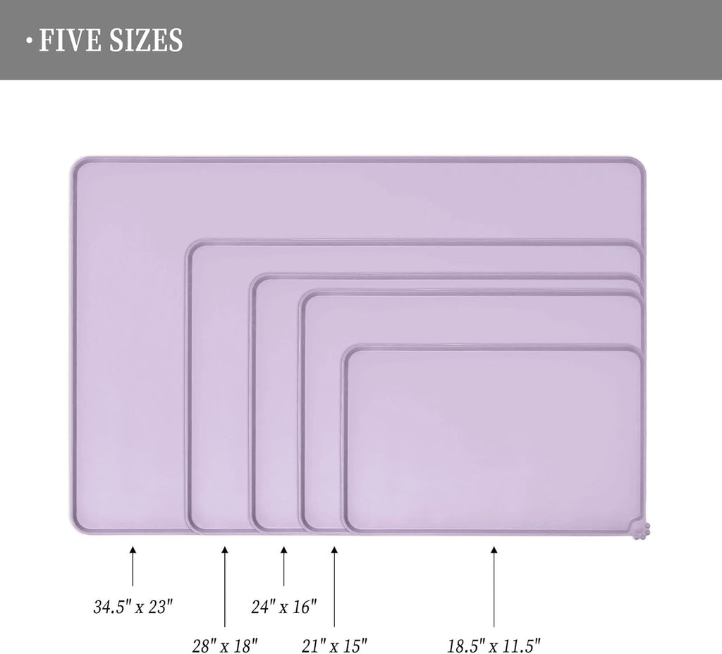 Waterproof Pet Feeding Mat with High Raised Edges, Heavier and Thicker Placemats for Cat Dog Water Bowl with BPA Free, Dogs Cats Food Mats for Messy Drinkers to Prevent Spill and Protect Floors