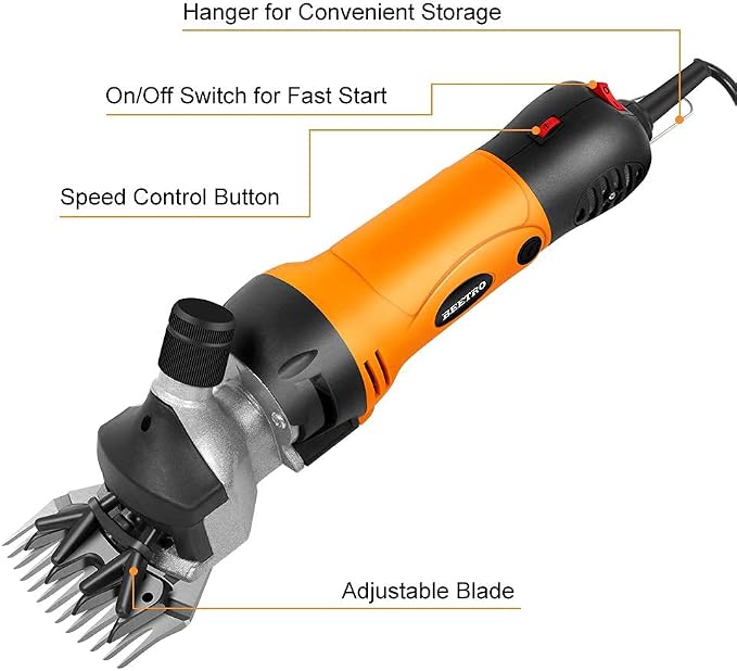 BEETRO 500W Electric Professional Sheep Shears, Animal Grooming Clippers - Image 4