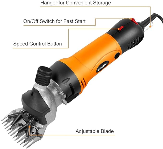 BEETRO 500W Electric Professional Sheep Shears, Animal Grooming Clippers - Image 5