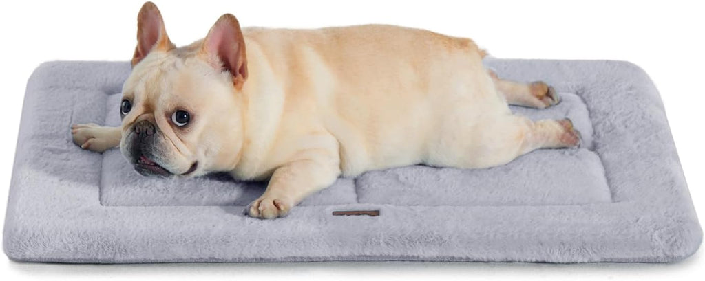 Made4Pets Dog Crate Pad Bed for Medium Dogs, Washable & Reversible, Anti-Slip Kennel Mat for Cozy Sleeping, Soft Fluffy Dog Bed for Indoor & Outdoor Use, 29"x21", Gray