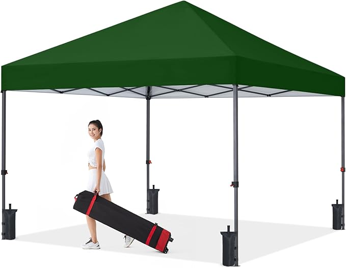 COOSHADE Durable Easy Pop Up Canopy Tent 10x10Ft, Olive Green