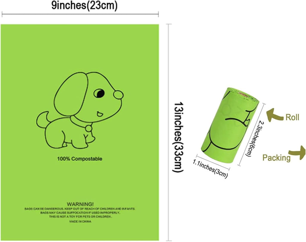 Attachment,Waste Bag Dispenser Zippered Pouch, Fits Any Leash, Includes Free Roll of Dog Bags, Poop Bag Dispenser - 2 Packs, Little Dinosaurs