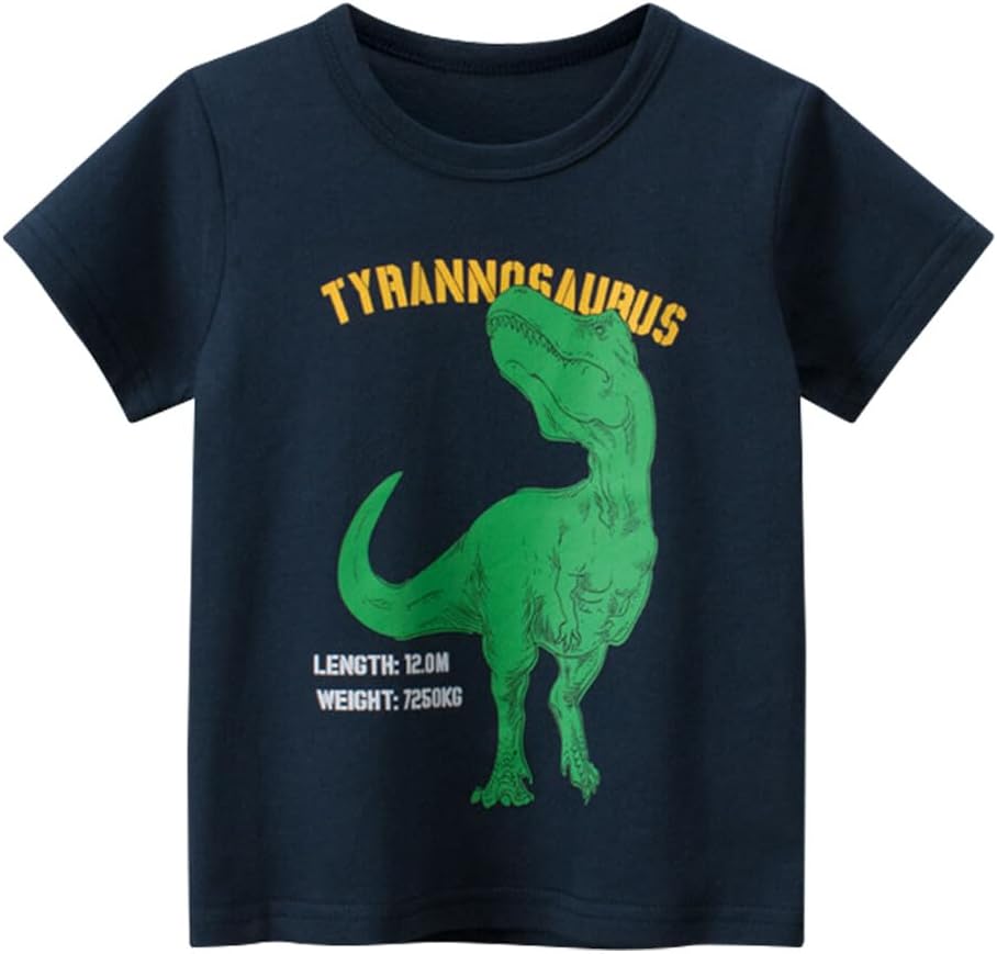 Boys' 4-Pack Excavator Short Sleeve Crewneck T-Shirts Top Tee Size 2-7 Years Toddler Boys' Value Pack Cotton T-Shirt