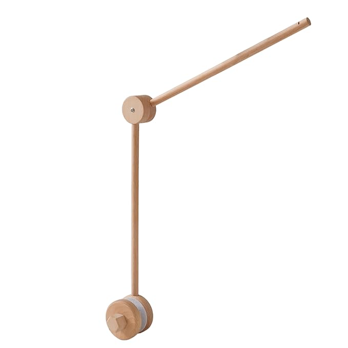 Baby Crib Mobile Holder - Wooden Mobile Arm for Crib,Mobile Crib Hanger (Wooden Arm)， 360° Adjustable,Mobile Hanger for Crib Baby Boy Girl Nursery Decor