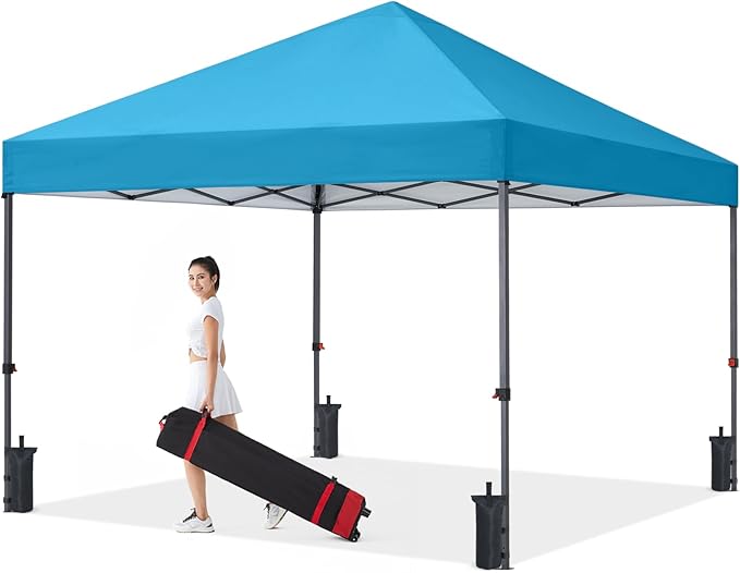 COOSHADE Durable Easy Pop Up Canopy Tent 10x10Ft, Sky Blue