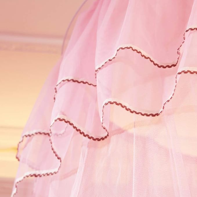 Breathable Round Canopy Lace Princess Net Bed Curtain Netting ()
