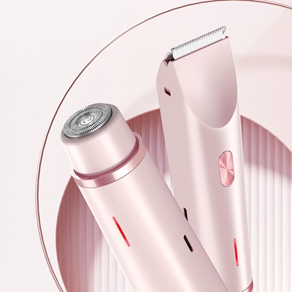 Bikini Trimmer for Women 2025 Upgrade Dual Head Shaver Women Ceramic Blades 2-in-1 Women's Body Shaver Electric Razor 90min Cordless Runtime Waterproof Travel Grooming Kit (Blue)