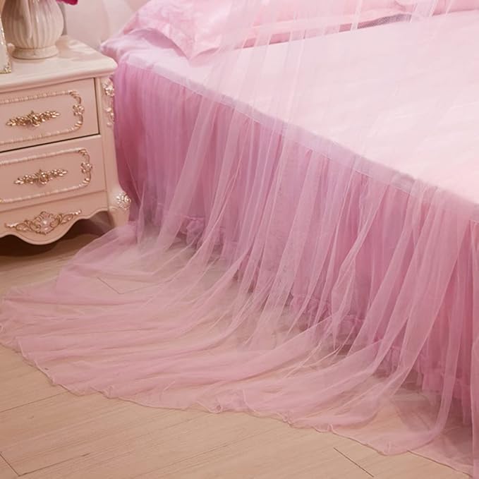 Breathable Round Canopy Lace Princess Net Bed Curtain Netting ()