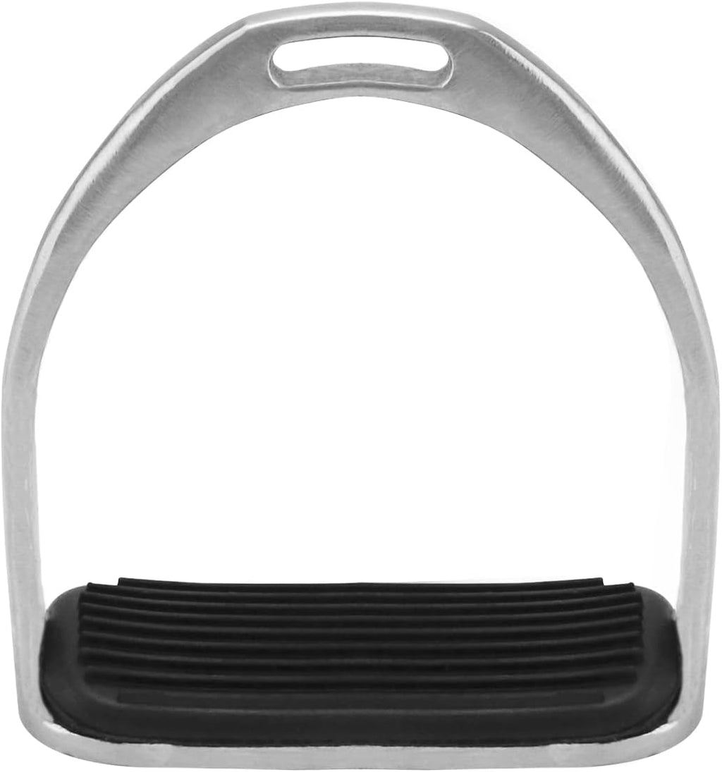 QWORK Horse Riding Stirrups, Hose Saddle, Safety Stirrup, Stainless Steel English Riding Protection Saddle, Knee Ankle Stress Pain Relief, 1 Pair
