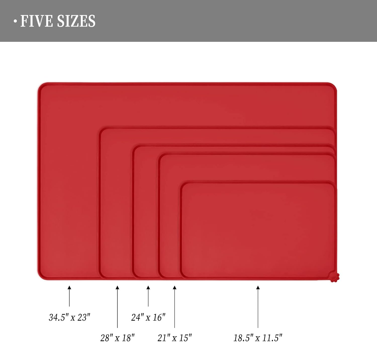 Waterproof Pet Feeding Mat with High Raised Edges, Heavier and Thicker Placemats for Cat Dog Water Bowl with BPA Free, Dogs Cats Food Mats for Messy Drinkers to Prevent Spill and Protect Floors