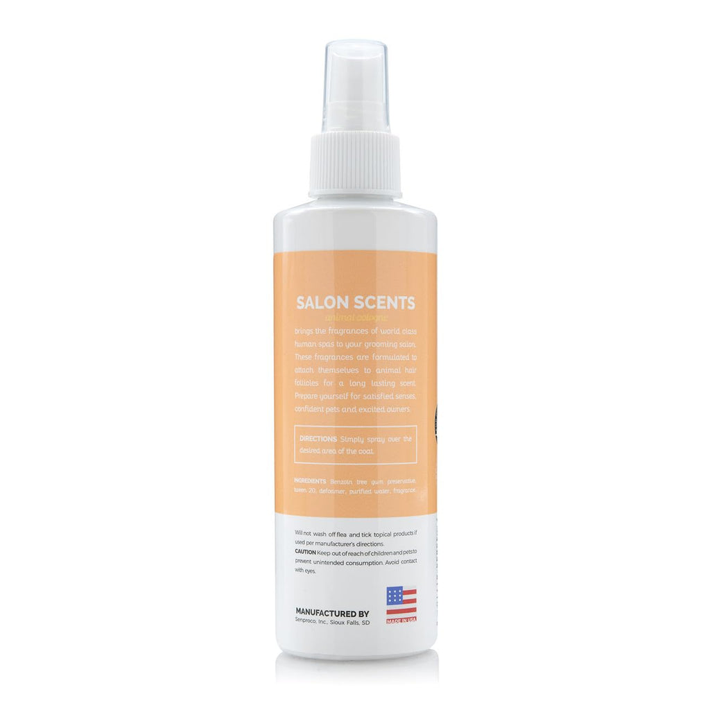 Bark2Basics Salon Scents Pet Grooming Cologne - 8 oz, Natural Professional Grade Perfume for Dogs and Cats, Long Lasting, Deodorizing, Made in USA (Peach Fizz)