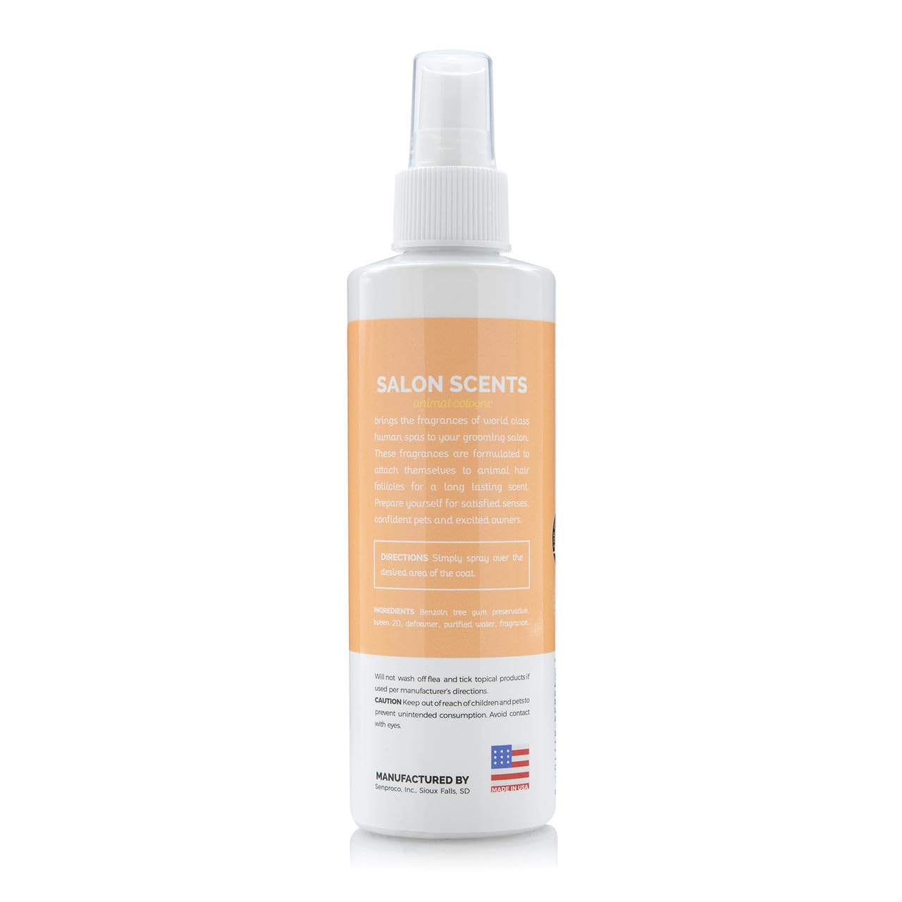 Bark2Basics Salon Scents Pet Grooming Cologne - 8 oz, Natural Professional Grade Perfume for Dogs and Cats, Long Lasting, Deodorizing, Made in USA (Peach Fizz)