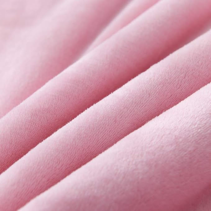 NANPIPER Flannel Blanket Reversible Sherpa Throw Blanket Super Soft Fuzzy Plush Microfiber for Fur Baby/Gift Lightweight(50"x60",Pink)