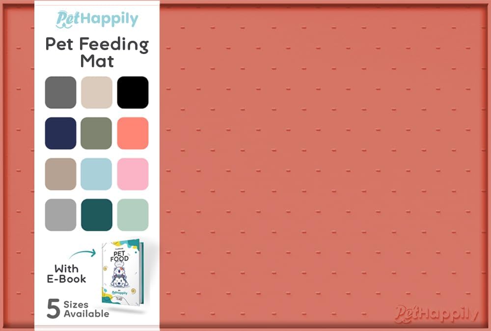 Dog Food Mat - 24x15 Raised Edges Dogs Mat for Food and Water Prevent Spill, Waterproof Cat Food Mats Protect Floors, Easy Clean Dog Bowl Mats for Food and Water, Silicone Pet Feeding Placemats