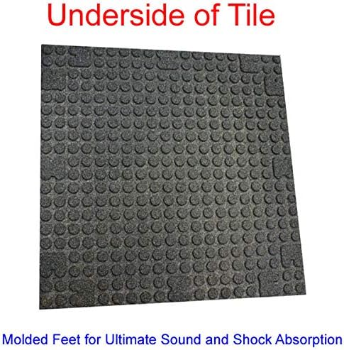 American Floor Mats - Extreme Rubber Gym Tiles - 1 Inch Thick Colorful Rubber Gym Tiles - Superior Shock and Sound Absorbing Tiles - 95% Light Greys 4 Tile Pack (Covers 16 Sq Ft)