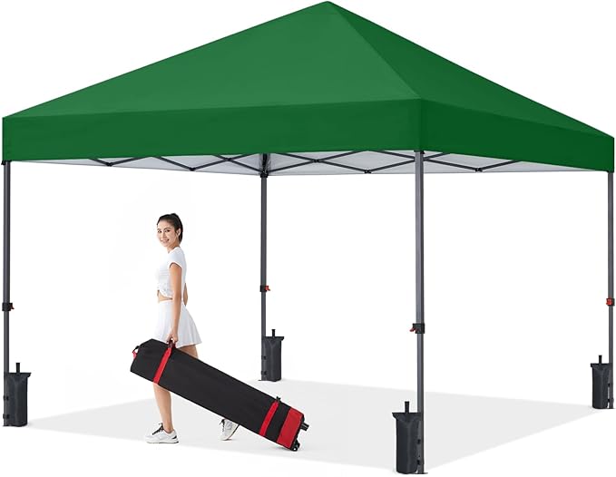 COOSHADE Durable Easy Pop Up Canopy Tent 10x10Ft, Forest Green