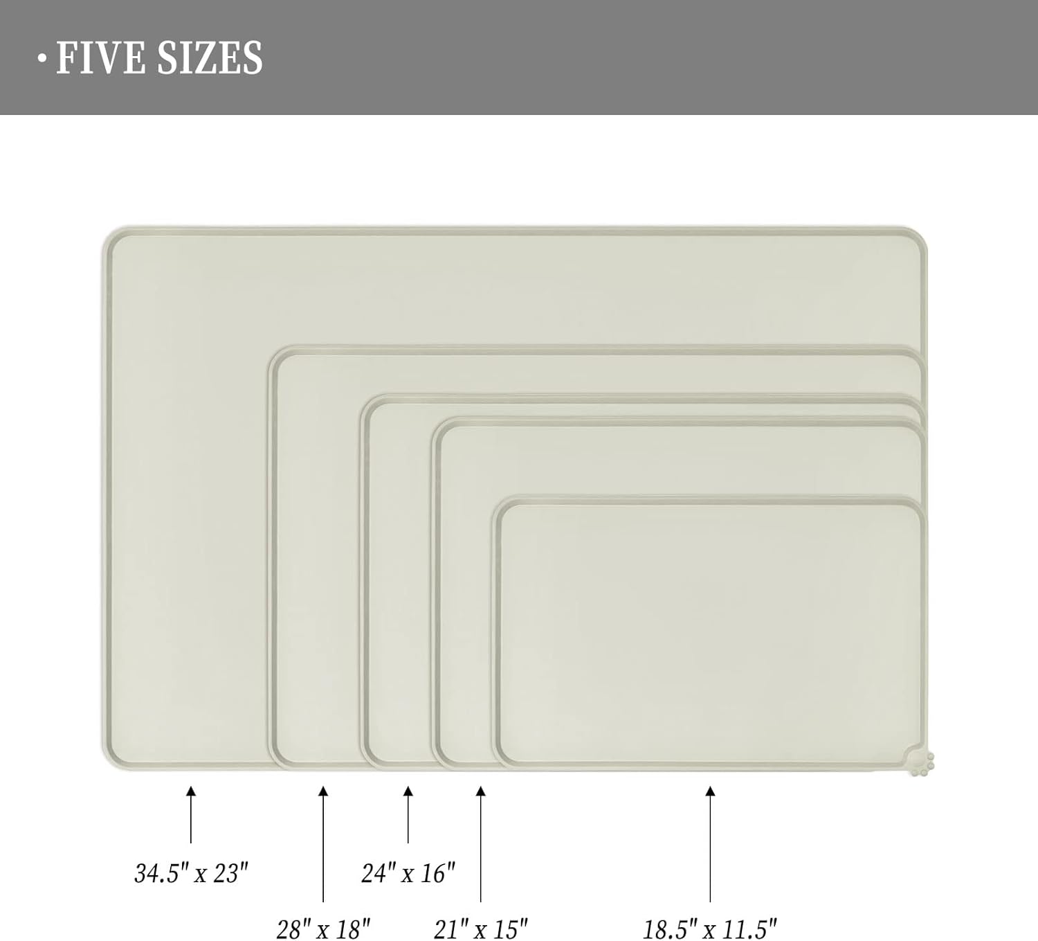 Waterproof Pet Feeding Mat with High Raised Edges, Heavier and Thicker Placemats for Cat Dog Water Bowl with BPA Free, Dogs Cats Food Mats for Messy Drinkers to Prevent Spill and Protect Floors