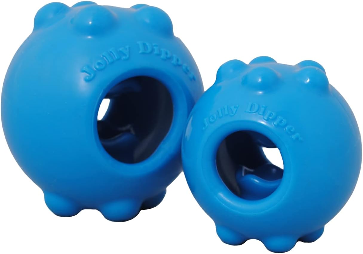 Jolly Pets Jolly Dipper Treat Dispensing Dog Toy; 3'' Small/Medium Dogs, Blue