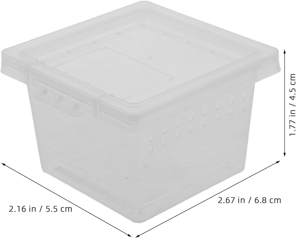 balacoo Reptile Feeding Box: 100Pcs Reptile Breeding Box Plastic Transparent Feeding Enclosure Case Hatching Container with Lid for Spider Scorpion Gecko Snake Tortoise