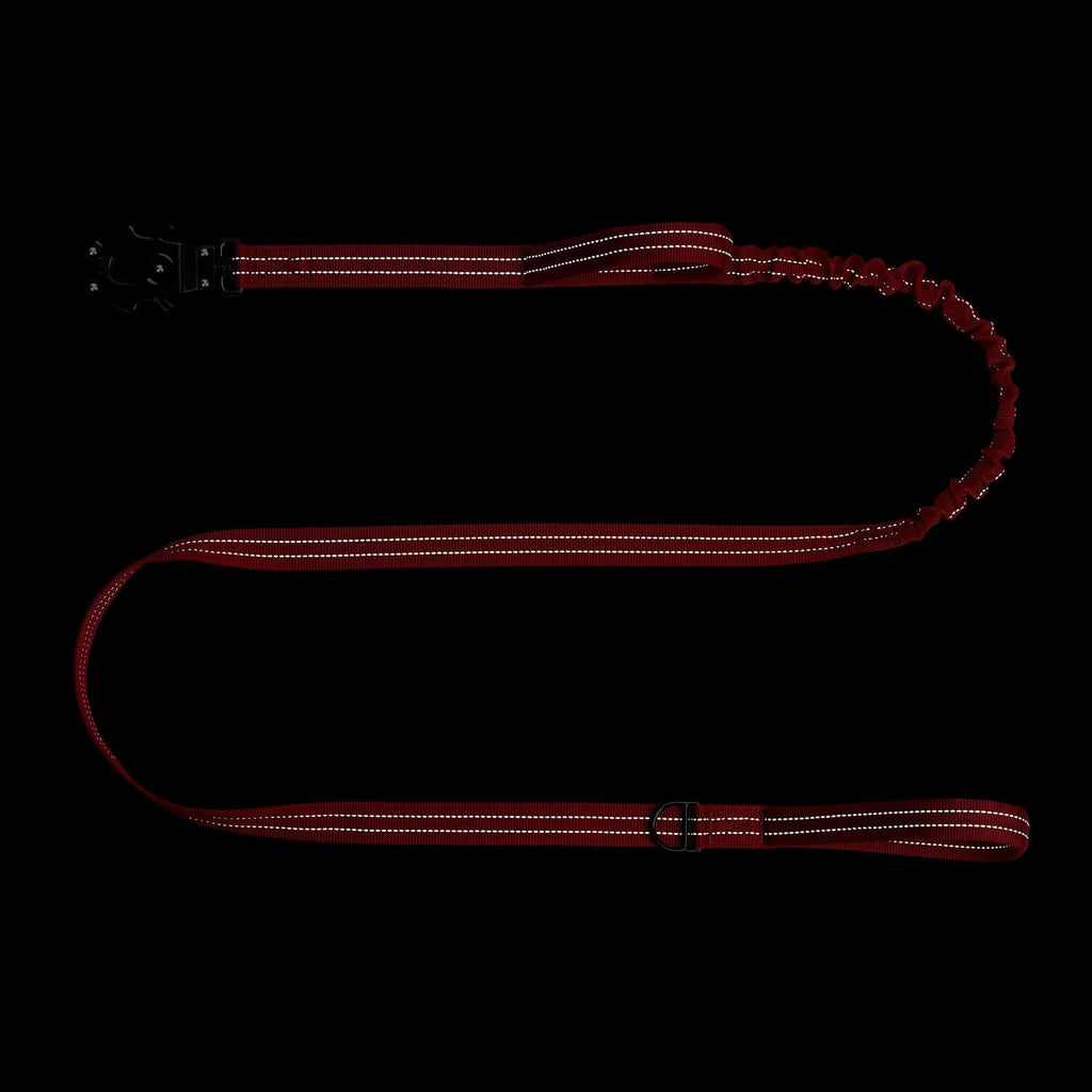 ICEFANG Tactical Dog Leash,K9 Training Walking Bungee Lead with 2 Control Handle,Heavy Duty Quick Release Metal Clasp,for Medium Large Breed (Reflective Red, 6 FT)