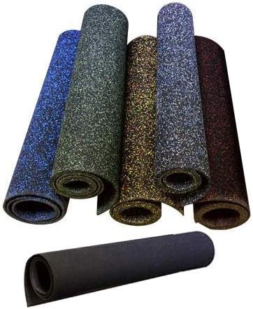 American Floor Mats 1/4in (7mm) Thick 10% Red 4' x 17' Heavy Duty Rubber Rolls, Protective Exercise Mats, Home Gym Rubber Flooring