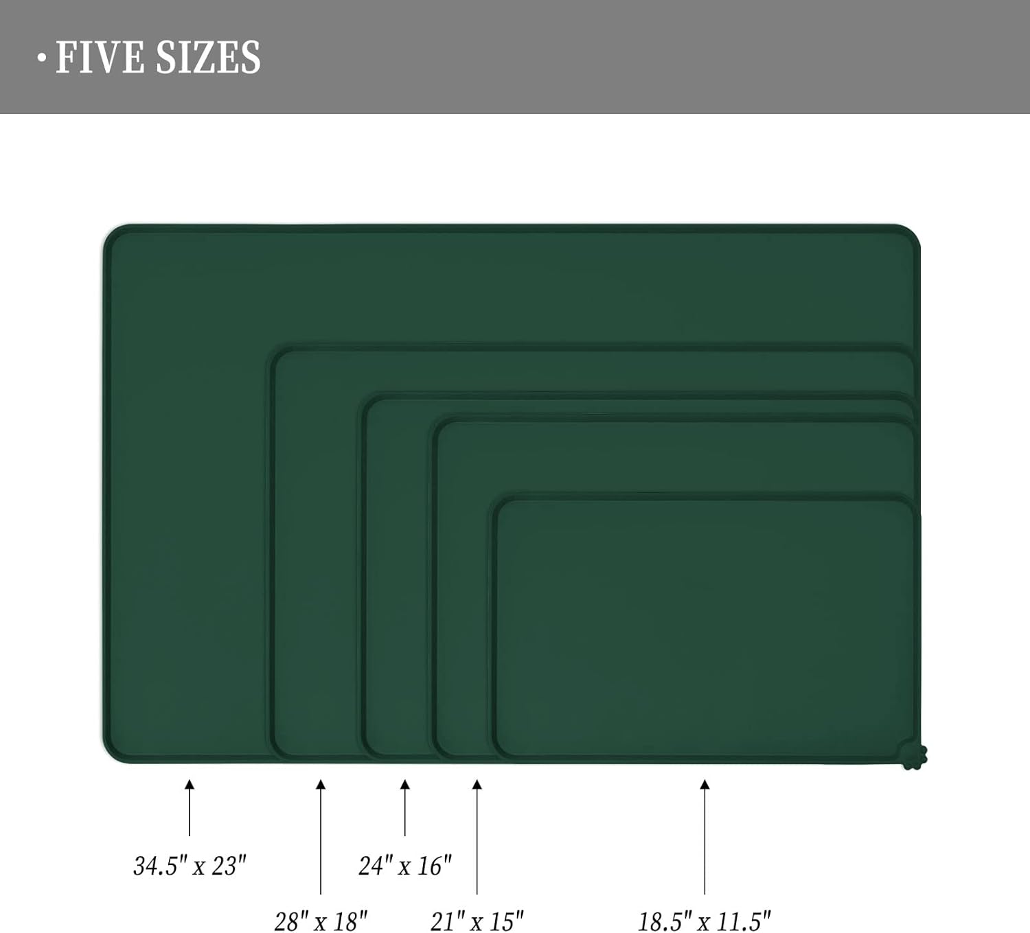 Waterproof Pet Feeding Mat with High Raised Edges, Heavier and Thicker Placemats for Cat Dog Water Bowl with BPA Free, Dogs Cats Food Mats for Messy Drinkers to Prevent Spill and Protect Floors