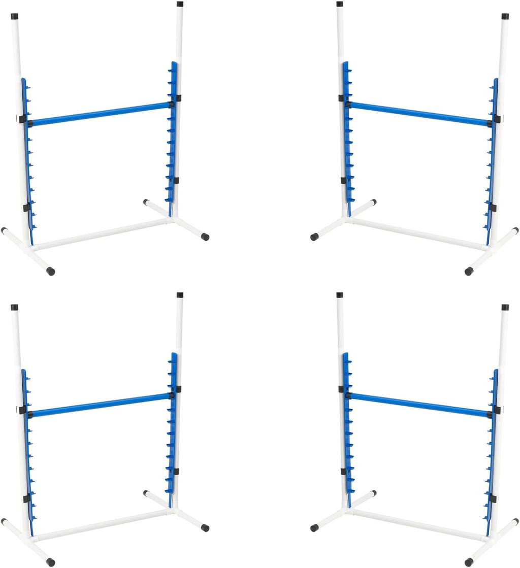Better Sporting Dogs 4 Pack Adjustable Dog Agility Bar Jumps w/Cup Strips | Competition-Style Jump Cups for Height Class & Safe Displacement