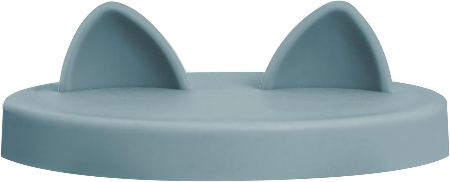 OHMO 2 Pack Cat Food Can Lids, Small Size (3 oz) Silicone Pet Food Can Lids Covers for 2.5 oz Cat Food Cans, Light Blue