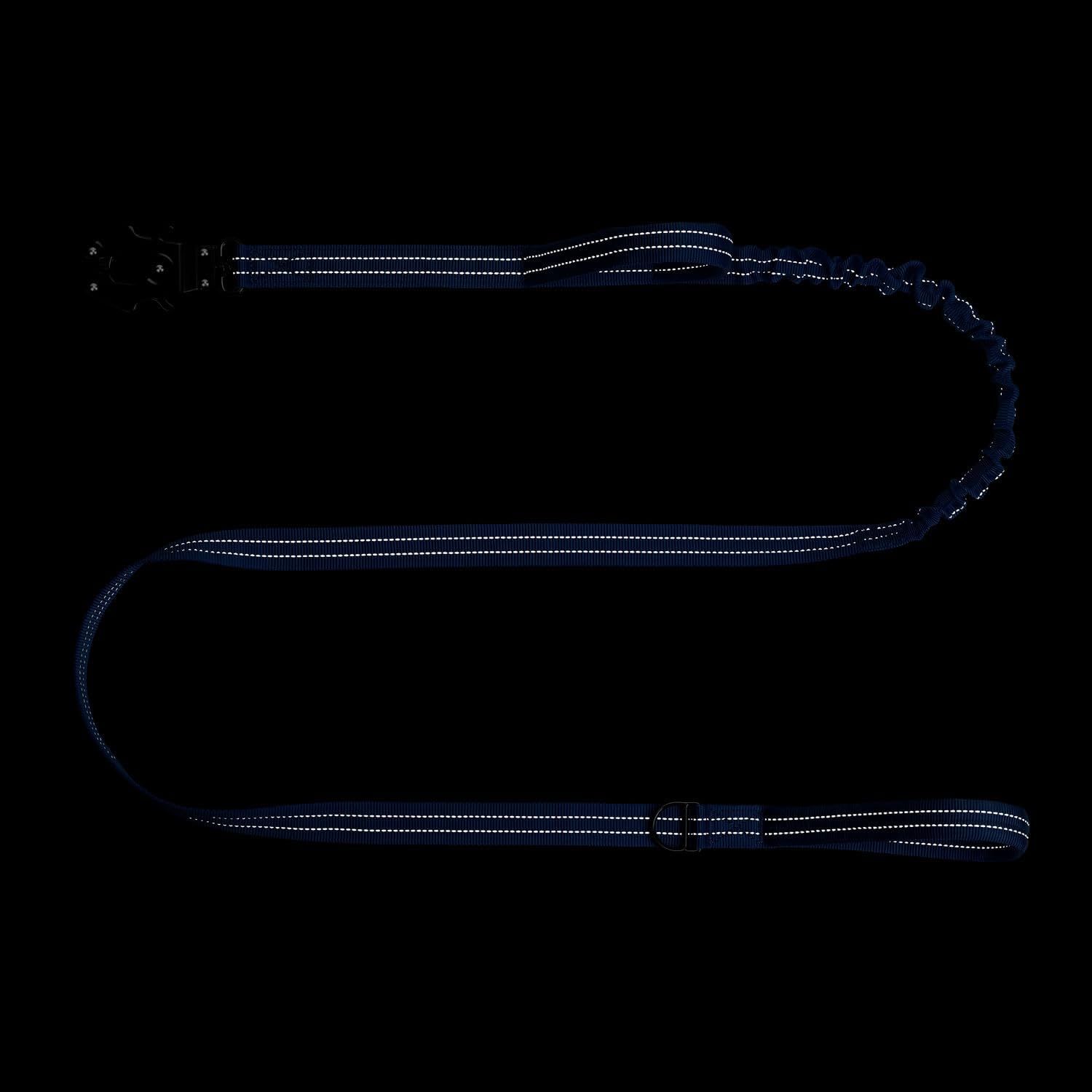 ICEFANG Tactical Dog Leash,K9 Training Walking Bungee Lead with 2 Control Handle,Heavy Duty Quick Release Metal Clasp,for Medium Large Breed (Reflective Blue, 6 FT)