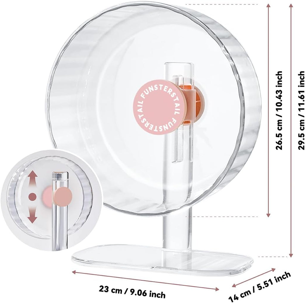 Super Silent Hamster Wheel 10.4 Inch, Magnetic Large Rat Wheel for Chinchilla, Gerbil, Guinea Pig, Cat, Mouse, Sugar Glider and Dwarf, Syrian Hamster Accessories (Peach Pink)