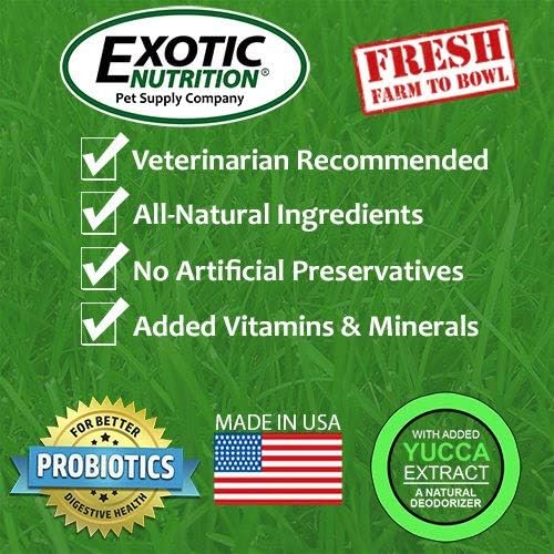 Exotic Nutrition Degu Diet (18lb) - Nutritionally Complete Healthy Pellet Diet with Whole Oats - for Domesticated Pet Degus