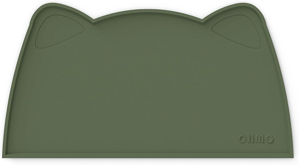 OHMO - Cat Food Mat, Silicone Pet Feeding Mat for Floor Non-Skid Waterproof Dog Water Bowl Tray, Easy to Clean Pet Placemat