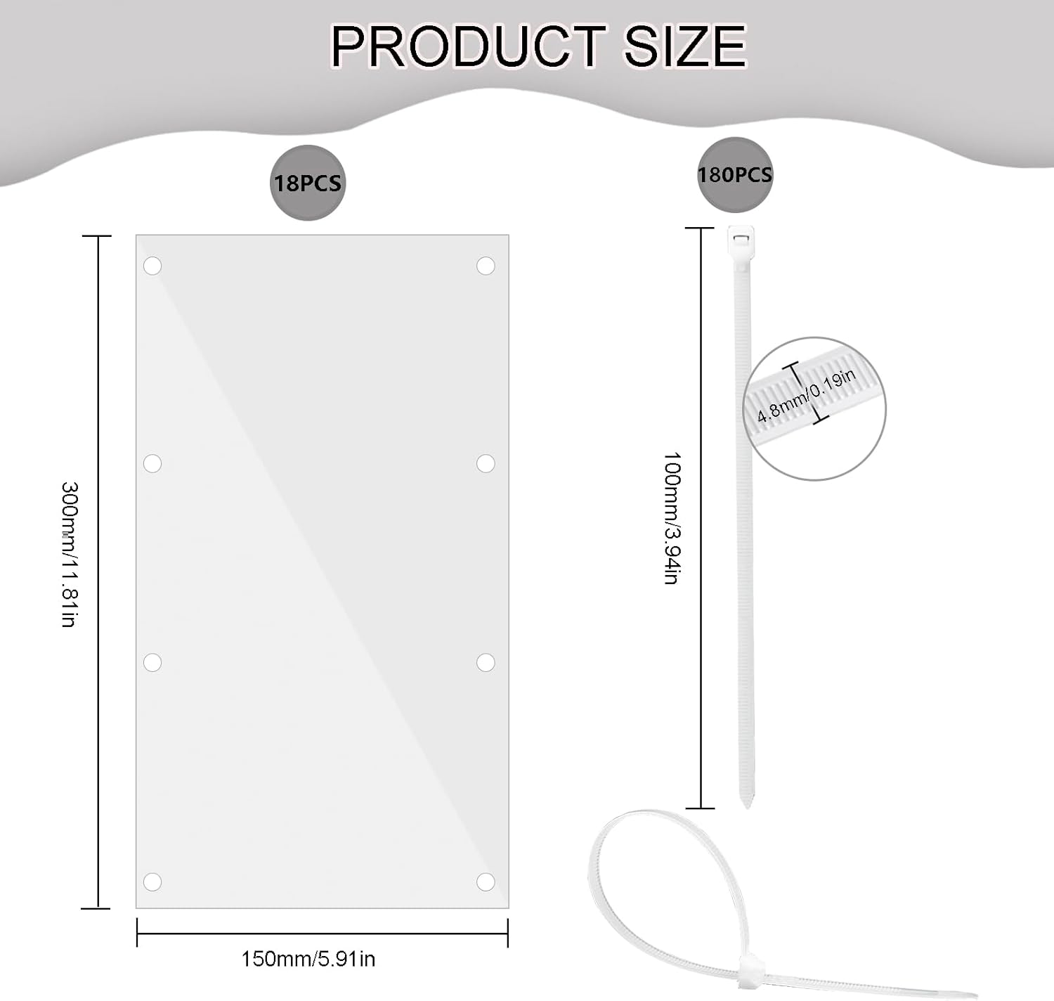 Pet Cage Liner Protection, Rabbit Cage Plastic Panels, 18 PCS Cage Urine Guard for Rabbit, Guinea Pig, Hamster, Hedgehog, Chinchilla, Ferret, Bunny - Transparent, 11.8"x5.9"