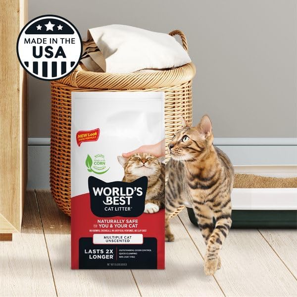 WORLD'S BEST CAT LITTER Multiple Cat Unscented, 32-Pounds - Image 5
