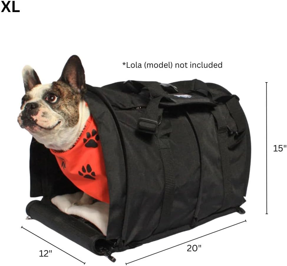 SturdiBag Pro 2.0 Pet Travel Carrier for Cats and Dogs | Soft Sided Pet Carrier Bag with Safety Clips and Seatbelt Straps for Car Travel | XL, Orange