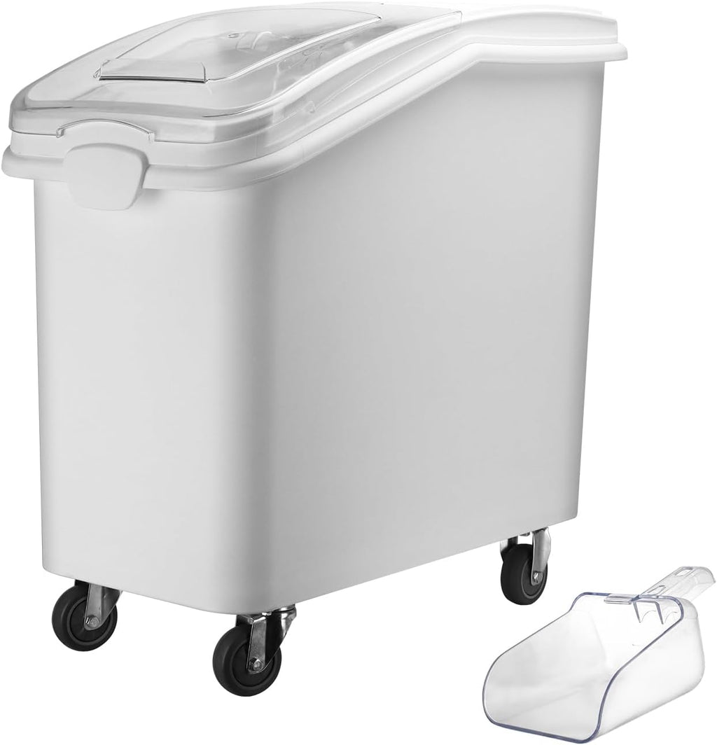 Ingredient Storage Bin,26 Gallon Dispenser Bin with Scoop for Dry Food, Sugar, Baking Supplies,Kitchen Rice Cereal Flour Bin,BPA Free,Pet Food Storage Container,Dog Cat Birds Food (26 Gallon)