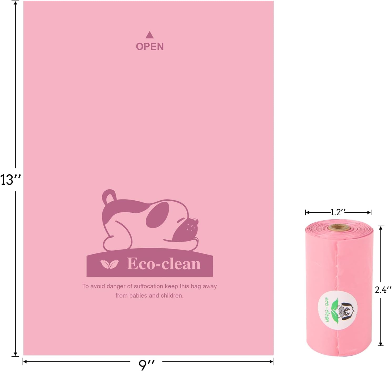 ECO-CLEAN 360 Count Dog Poop Bags with Dispenser, Leak-Proof, Cherry Blossom scented