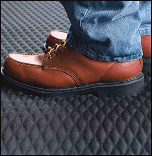 American Floor Mats Hog Heaven Premium 7/8" Black & Black Border 3' x 12' Nitrile Backed Anti-Fatigue Comfort Mat