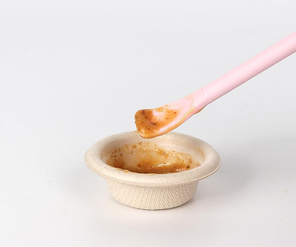 2Pcs Reptile Powder Fruit Mixing Stirring Food Feeding Spoon fit Crested Gecko Gargoyle Bearded Dragon - Pink